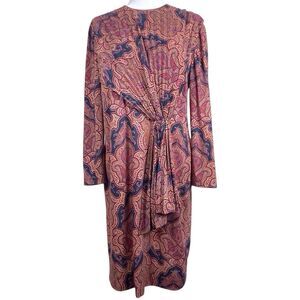 Luisa Spagnoli Paisley Wool Sheath Dress Long Sleeve Size 48 US 14 Italy